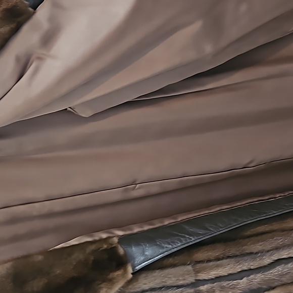 Vintage Genuine Mahogany Mink Sectioned Fur Coat W/Leather (70s-80s) Size XS - Picture 7 of 14